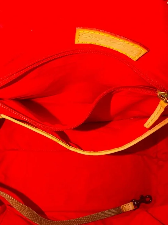 Dooney & Bourke Patent Leather Top Handle Satchel in Red Orange - Leather trim - Picture 16 of 16